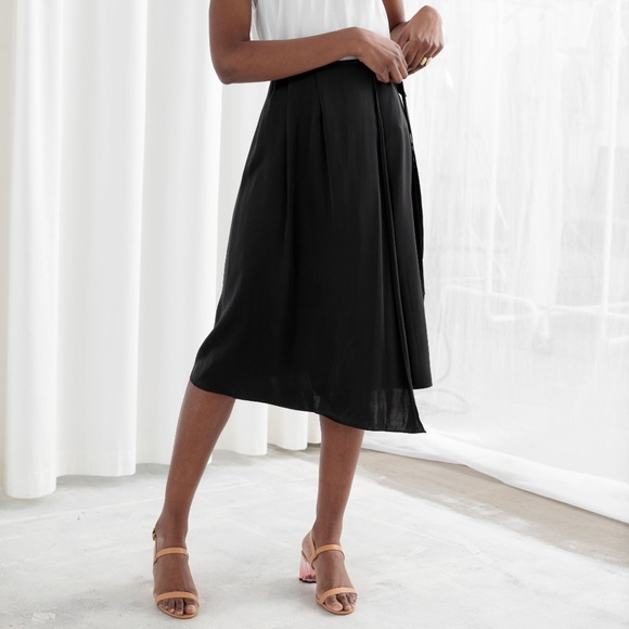 satin wrap maxi skirt other stories